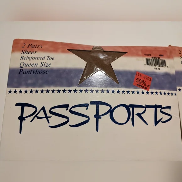 Vintage Pantyhose Sheer Nude Queen Size Nylon Size 3X - Picture 2 of 4